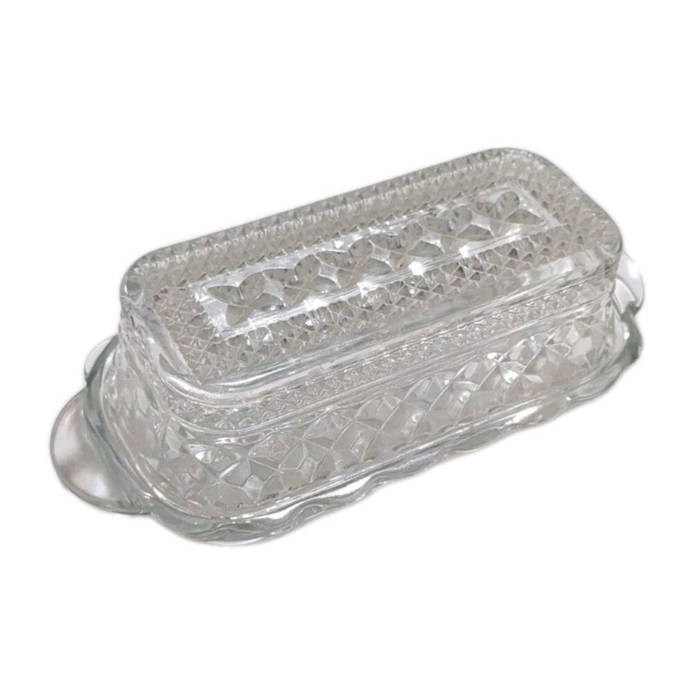 Glass Vintage Anchor Hocking Wexford Butter Dish with Lid